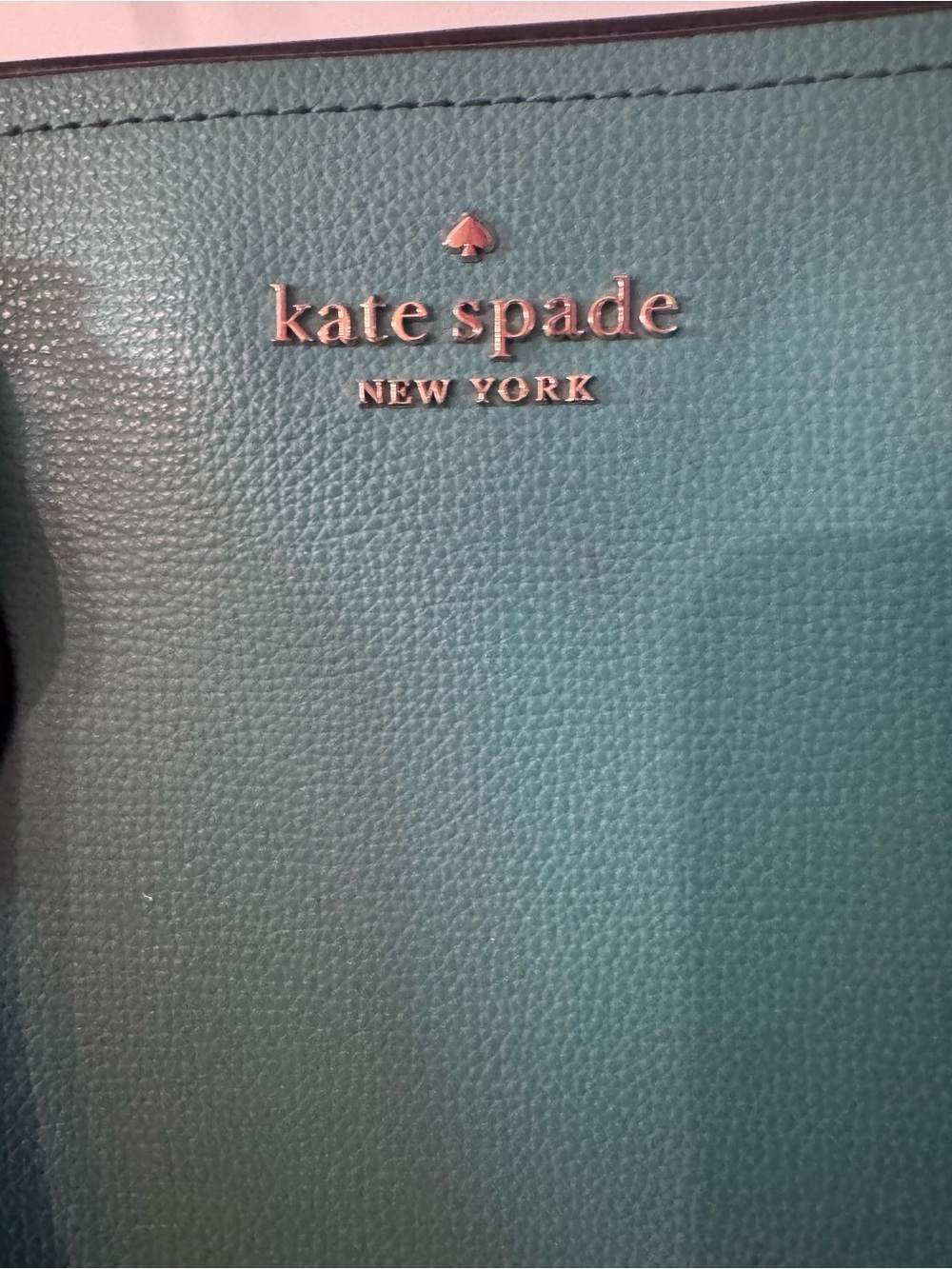 kate spade turquoise pebbled leather satchel with adjustable strap - Picture 2 of 6